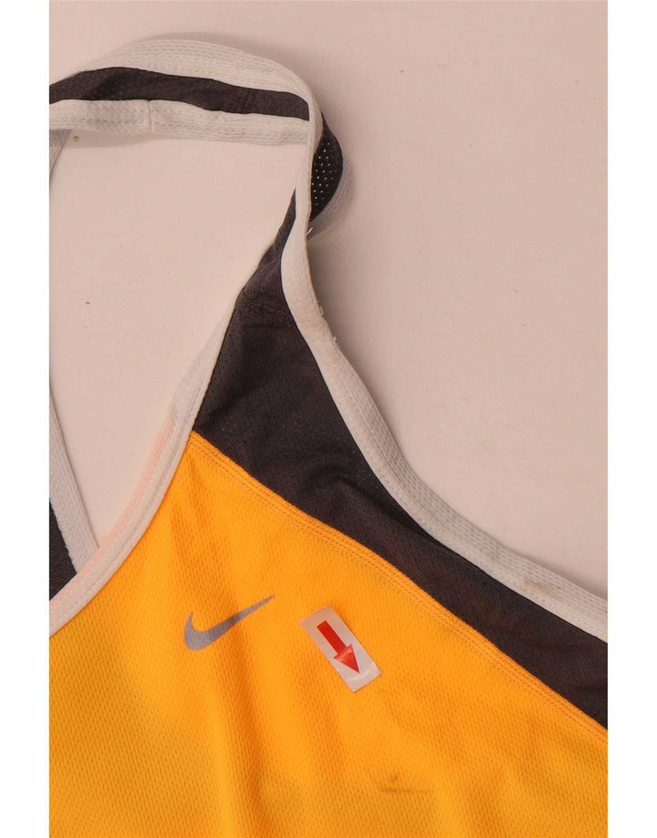 Γυναικείο γιλέκο Nike Dri Fit Top UK 12 μεσαίου κίτρινου χρώματος πολυεστέρας
