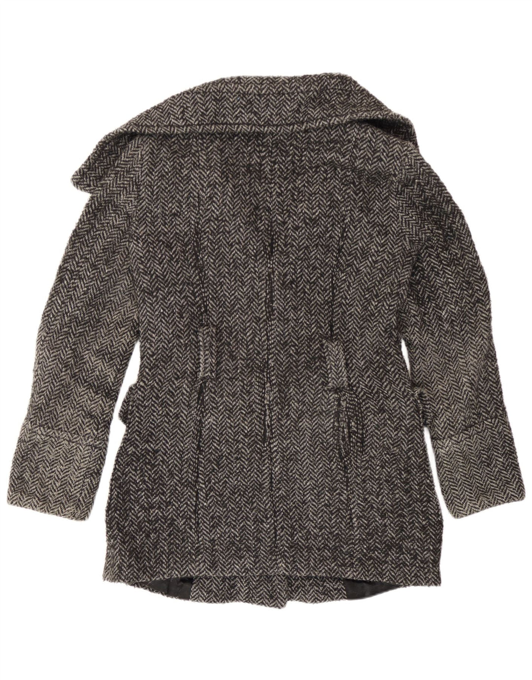 Zara Γυναικείο Πανωφόρι UK 14 Medium Grey Ψαροκόκκαλο