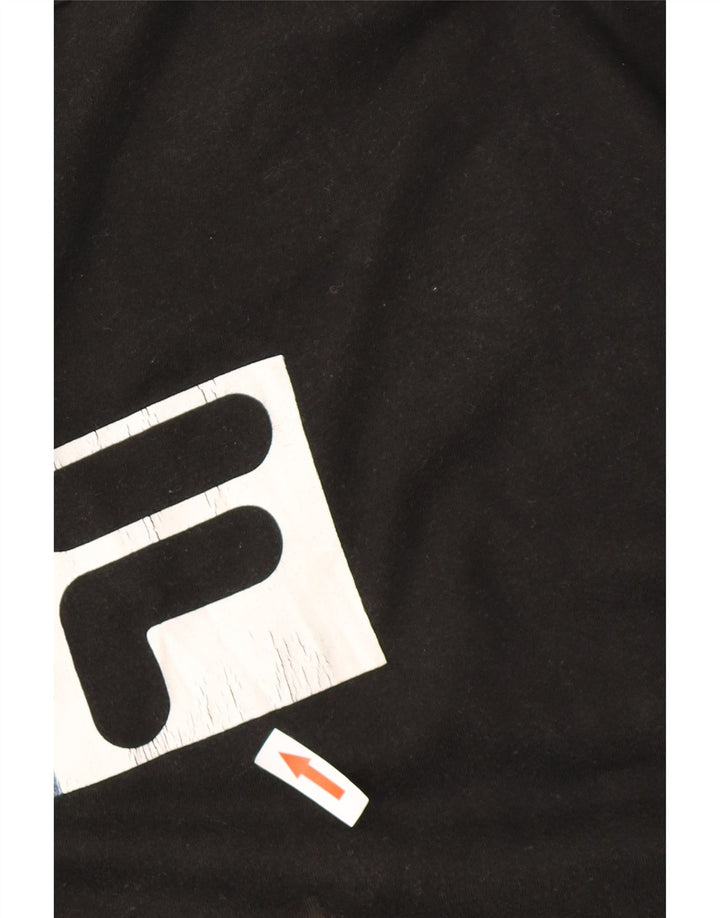 Ανδρικό γραφικό T-Shirt FILA Top XL Μαύρο βαμβακερό