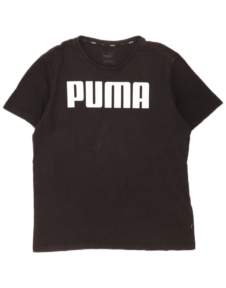 Ανδρικό γραφικό μπλουζάκι Puma, μεσαίο μαύρο βαμβακερό