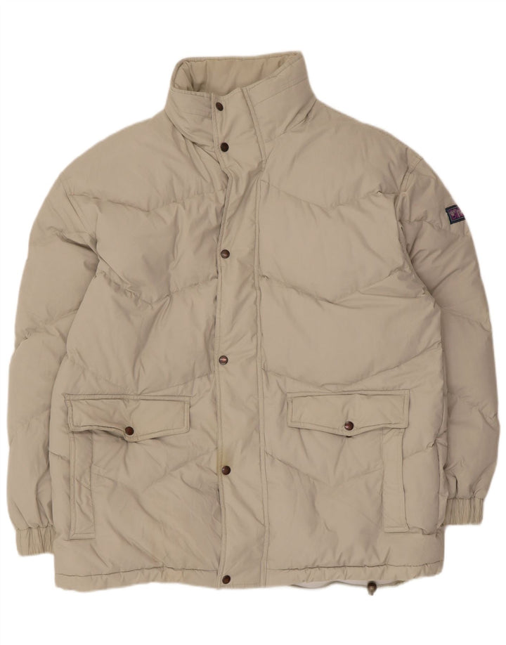 Vintage Ανδρικό μπουφάν με κουκούλα UK 42 XL Beige Polyester