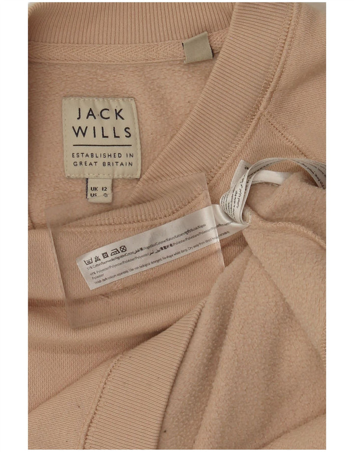 JACK WILLS Womens Sweatshirt Jumper UK 12 Medium Beige Cotton