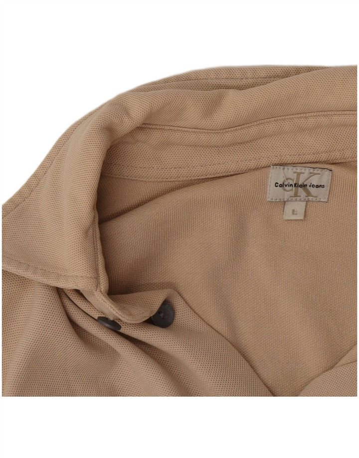 Ανδρικό πουκάμισο Calvin Klein Jeans μεγάλο μπεζ