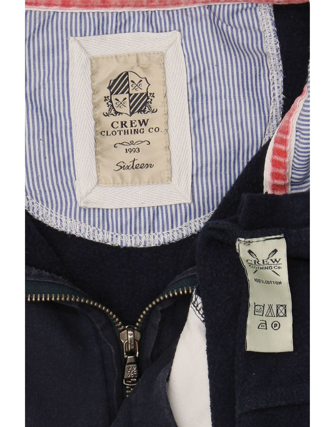 CREW CLOTHING Γυναικεία φούτερ με φερμουάρ Jumper UK 16 Large Navy Blue