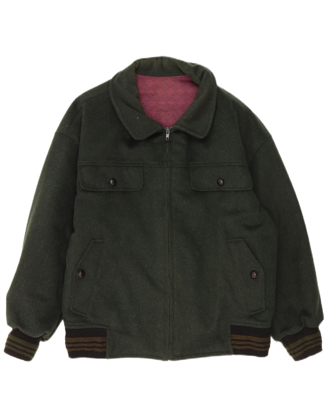 Vintage Ανδρικό Bomber Jacket UK 40 Large Green Colourblock