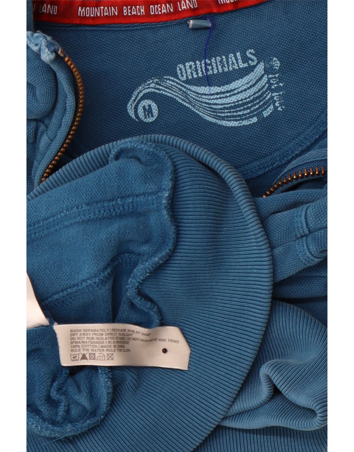 FAT FACE Ανδρικό φούτερ με φερμουάρ, μεσαίο μπλε βαμβακερό