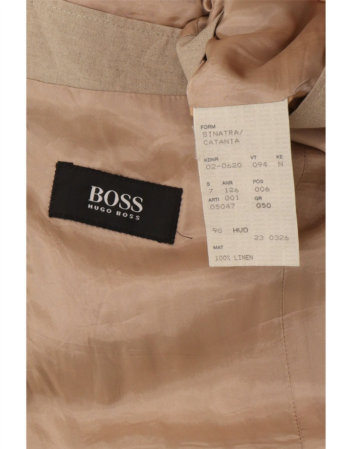 Hugo Boss Ανδρικό σακάκι μπλέιζερ με 2 κουμπιά EU 50 Μεγάλο μπεζ λινό