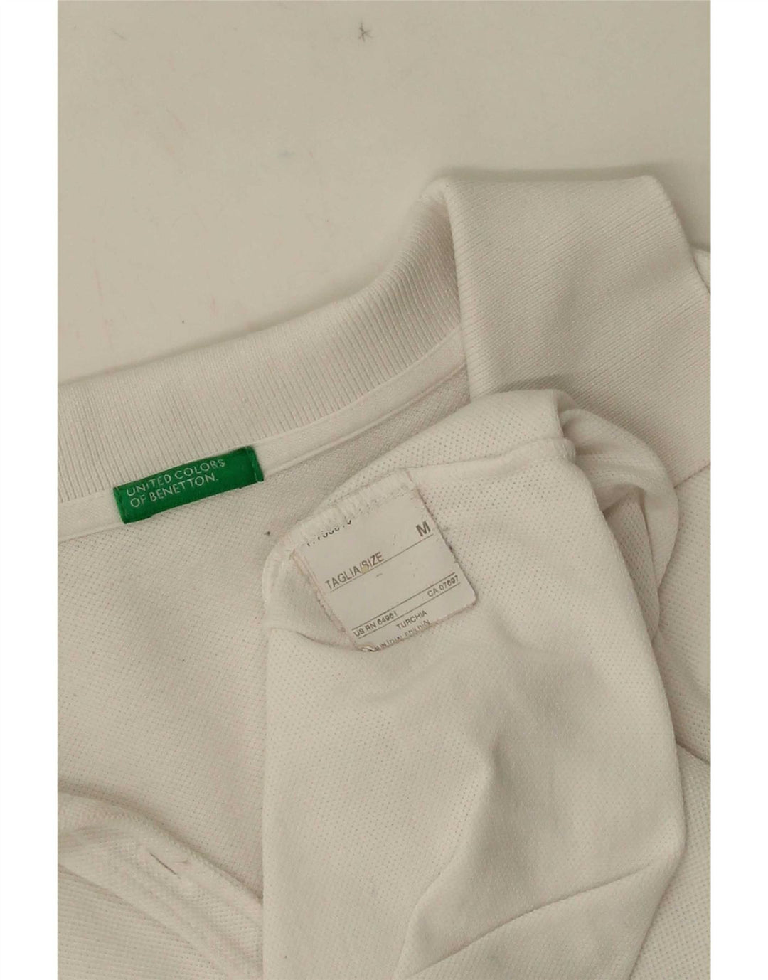 Γυναικείο μακρυμάνικο μπλουζάκι πόλο Benetton UK 12 μεσαίο λευκό
