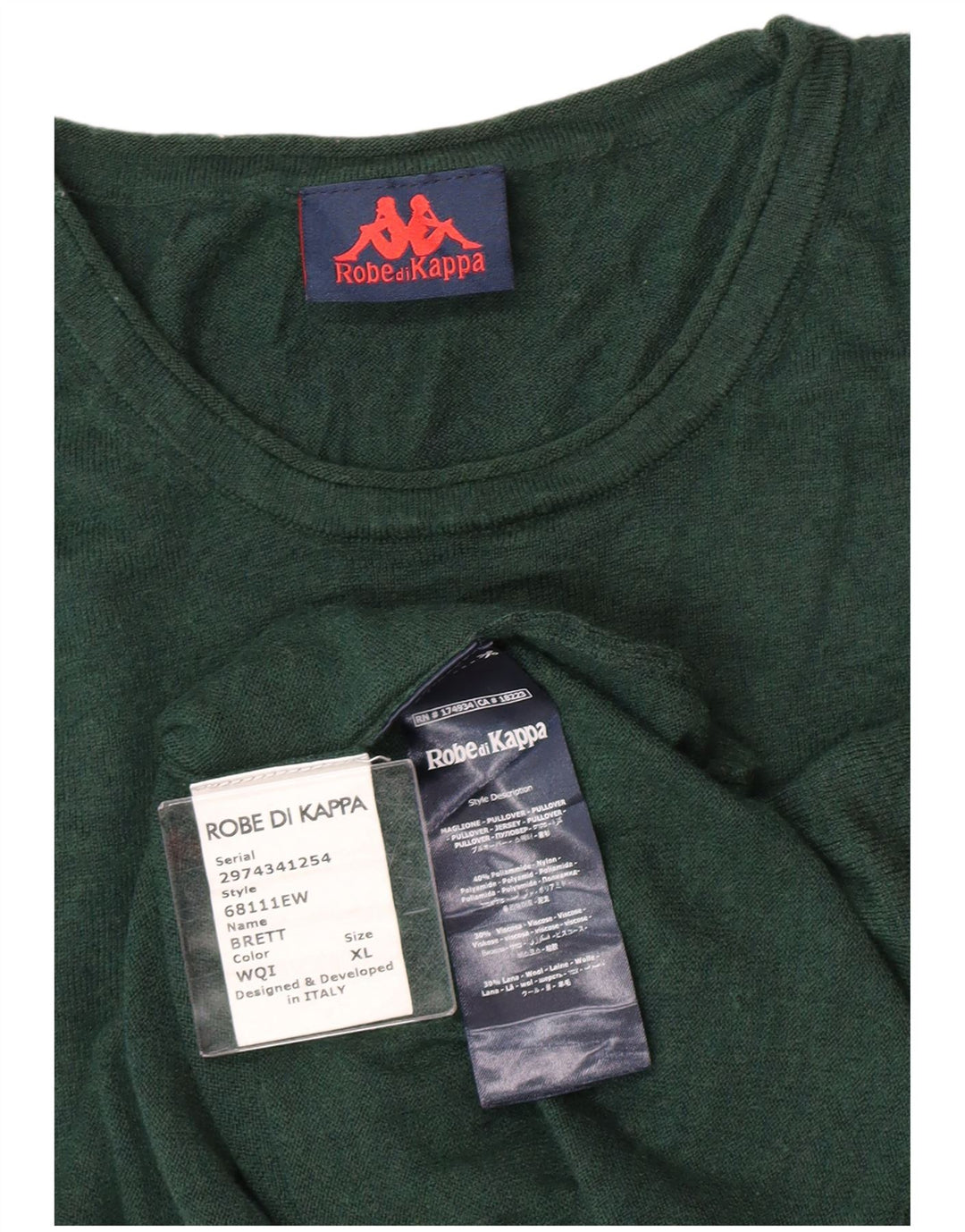 Ανδρικό πουλόβερ Kappa Crew Neck Jumper XL Green Polyamide
