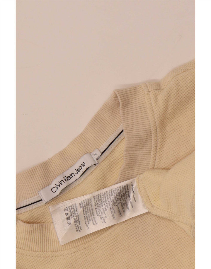Ανδρικό τοπ Calvin Klein Μακρυμάνικο XL Μπεζ βαμβακερό