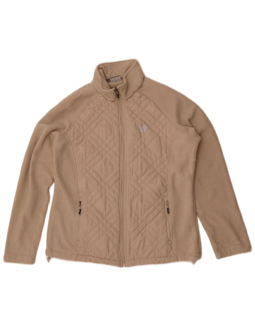 New Balance Γυναικείο Fleece Jacket UK 16 Large Beige Polyester