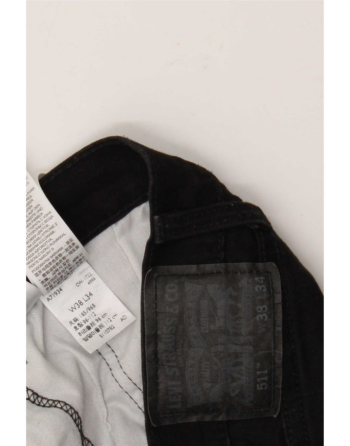Levi's Mens 511 Slim Jeans W38 L34 Μαύρο βαμβακερό