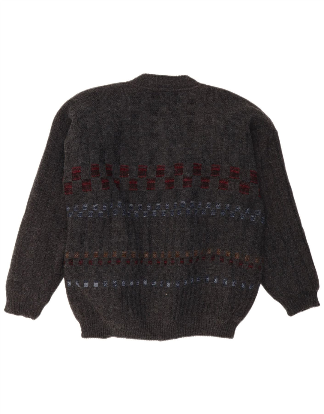 Ανδρικό πουλόβερ ζακέτα FINNEGAN Μεγάλο Γκρι Γεωμετρικό Ακρυλικό