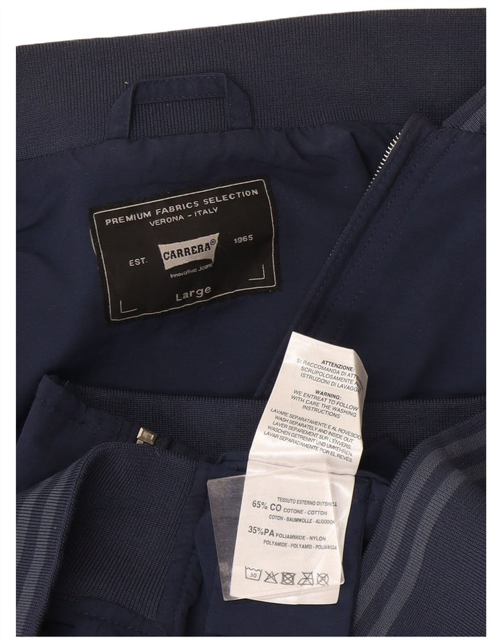 Carrera Ανδρικό Bomber Jacket UK 40 Large Navy Blue Cotton