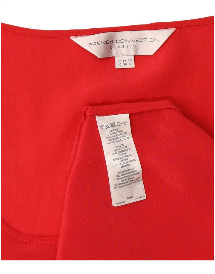 Γυναικεία αμάνικη μπλούζα French Connection Top UK 10 Small Red Silk