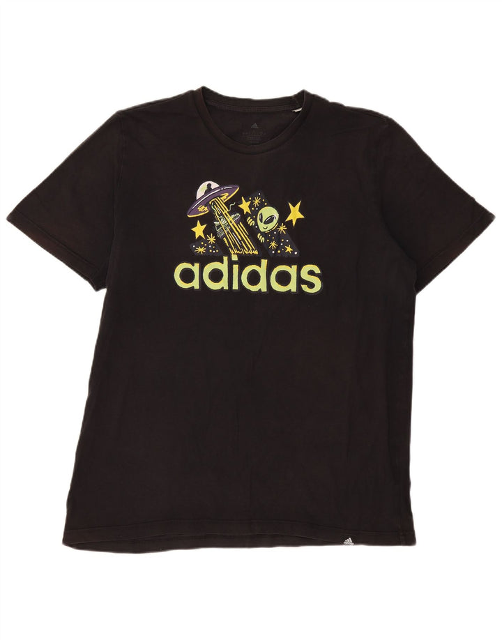 Ανδρικό γραφικό T-Shirt Adidas Top Large Μαύρο