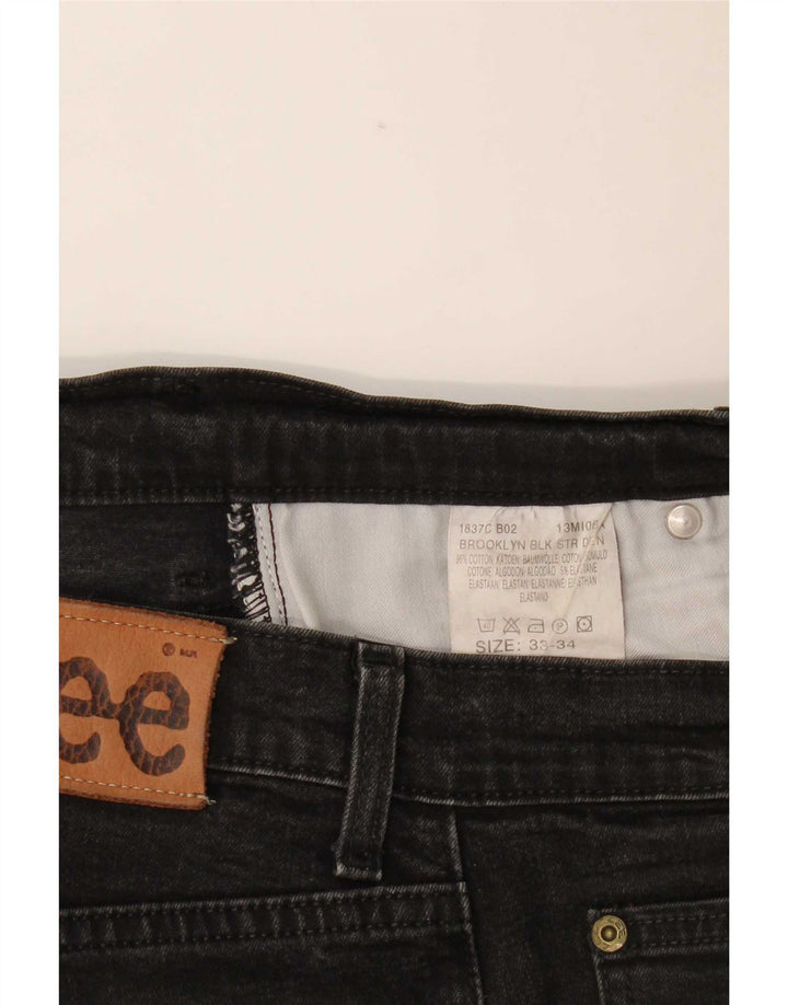 Lee Mens Brooklyn Straight Jeans W33 L31 Μαύρο βαμβακερό