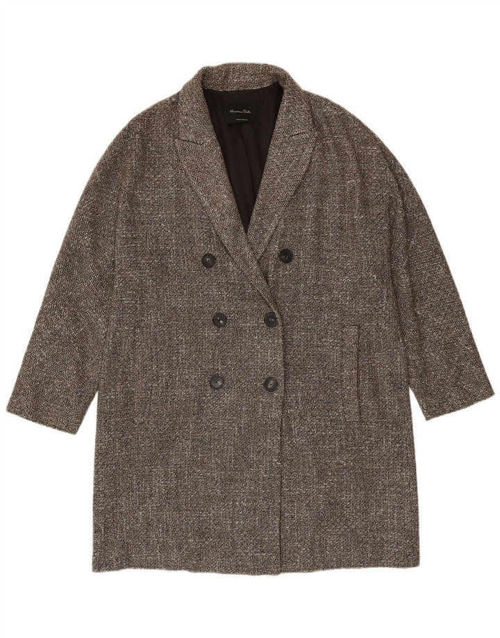 Massimo Dutti Γυναικείο παλτό με διπλό στήθος UK 16 μεγάλο γκρι ψαροκόκαλο