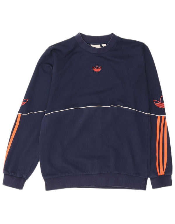 Ανδρικό γραφικό φούτερ Adidas Jumper Small Navy Blue από βαμβακερό