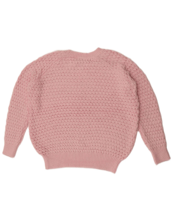 Topshop Γυναικείο πουλόβερ με λαιμόκοψη μεγάλου μεγέθους UK 8 μικρό ροζ ακρυλικό