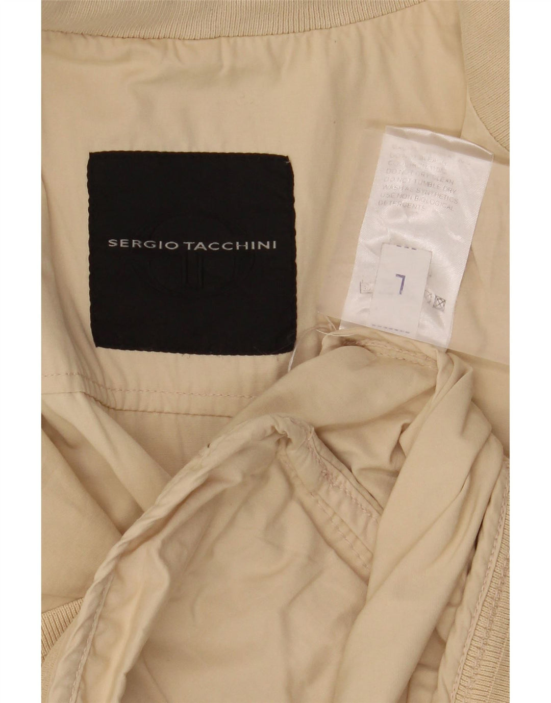Sergio Tacchini Ανδρικό Bomber Jacket UK 40 Large Beige Cotton