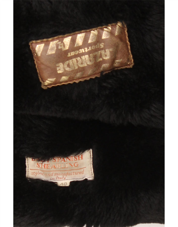 VINTAGE Ανδρικό Διπλό Μπουφάν Loose Fit IT 48 Medium Black Shearling