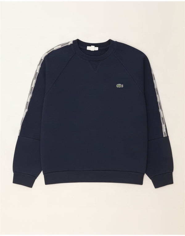 Γραφικό ανδρικό φούτερ Lacoste Jumper Size 4 Medium Navy Blue Colourblock