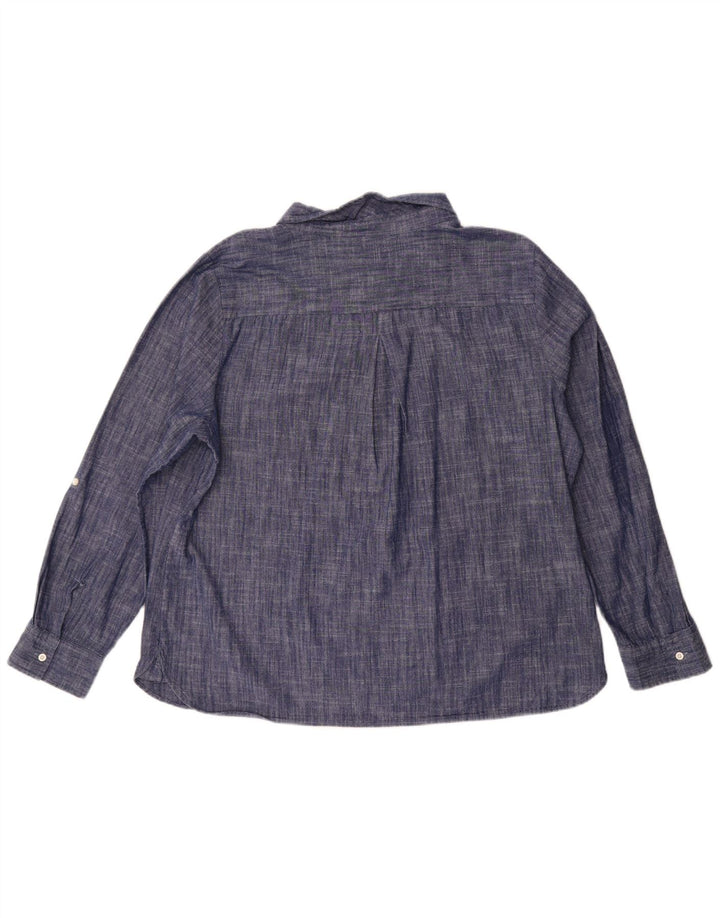 Tommy Hilfiger γυναικείο πουλόβερ πουκάμισο UK 20 2XL, μπλε βαμβακερό