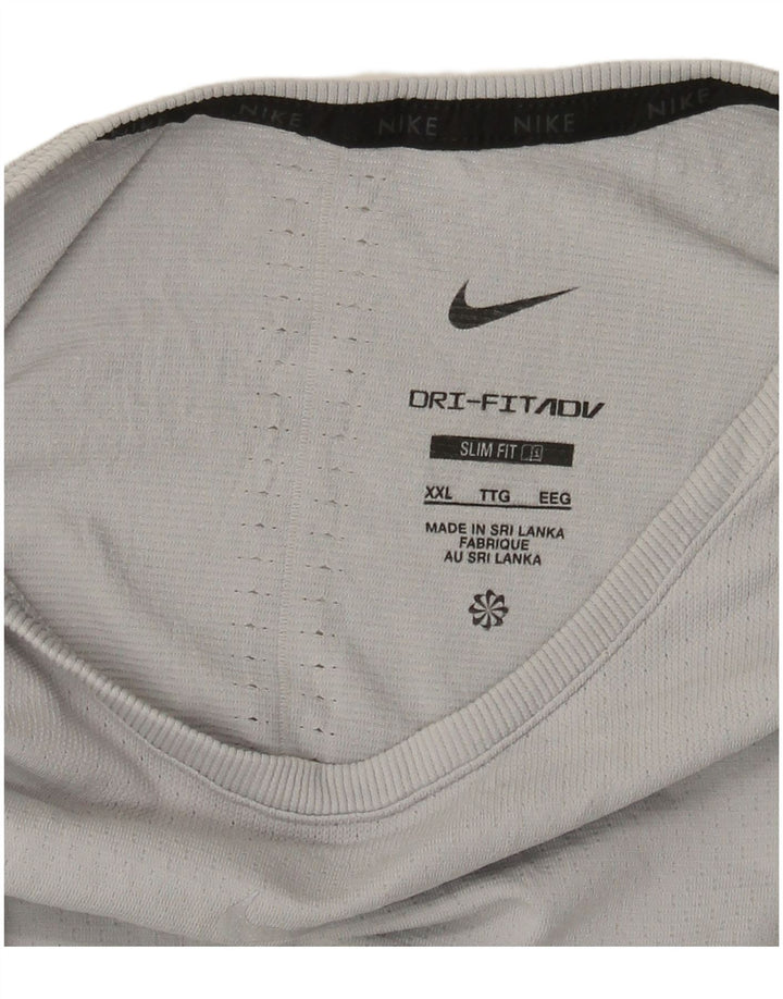 Ανδρικό μπλουζάκι NIKE Dri Fit Slim Fit Top 2XL Γκρι