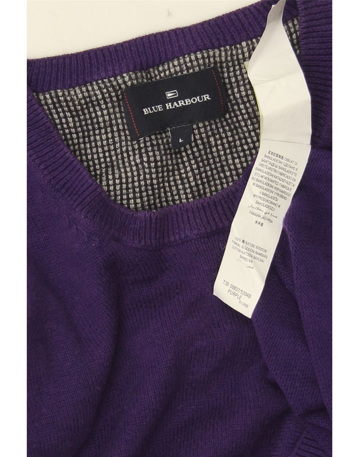 Ανδρικό πουλόβερ Marks & Spencer Blue Harbour Crew Neck Jumper Large Purple