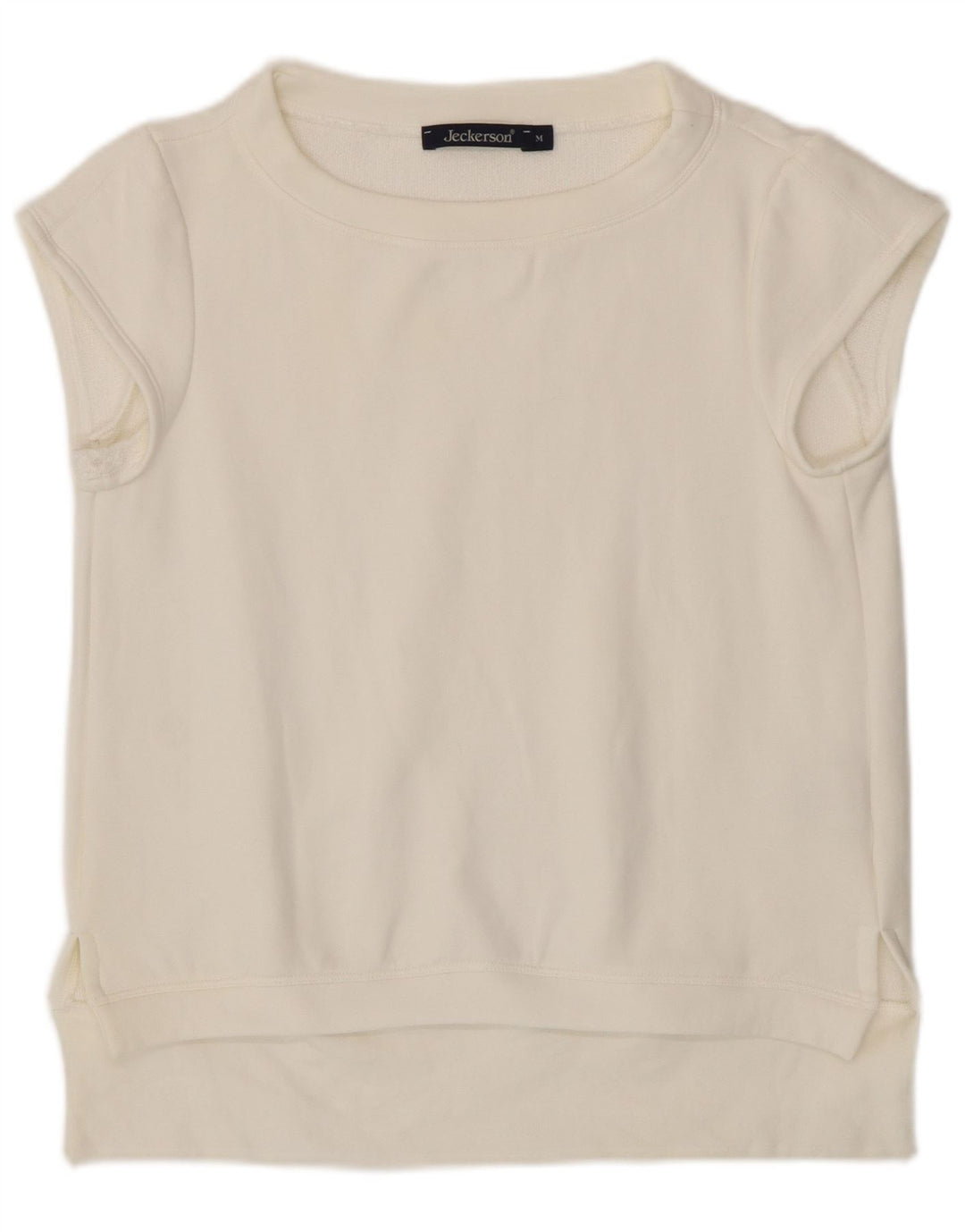 Jeckerson Γυναικείο T-Shirt Top UK 14 Μεσαίο λευκό βαμβακερό
