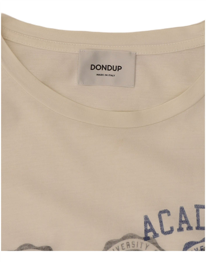 Ανδρικό γραφικό T-Shirt Dondup Top Medium White
