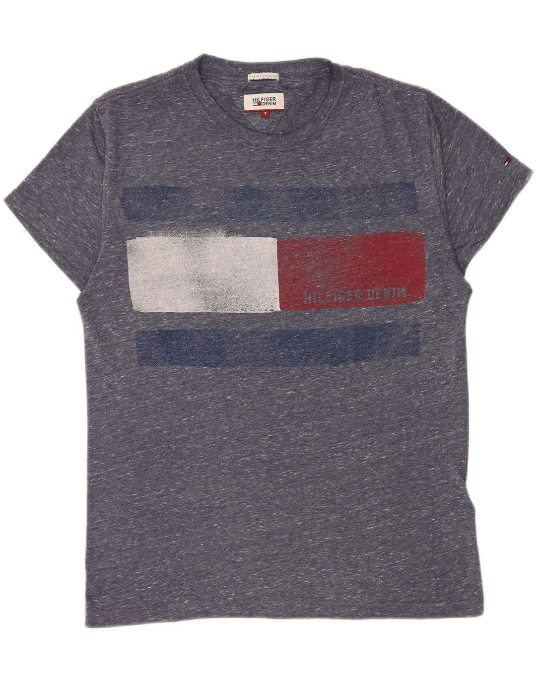 Ανδρικό γραφικό μπλουζάκι TOMMY HILFIGER Top Small Blue Colourblock