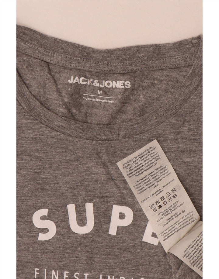 Ανδρικό γραφικό μπλουζάκι JACK & JONES Τοπ μεσαίο γκρι βαμβακερό