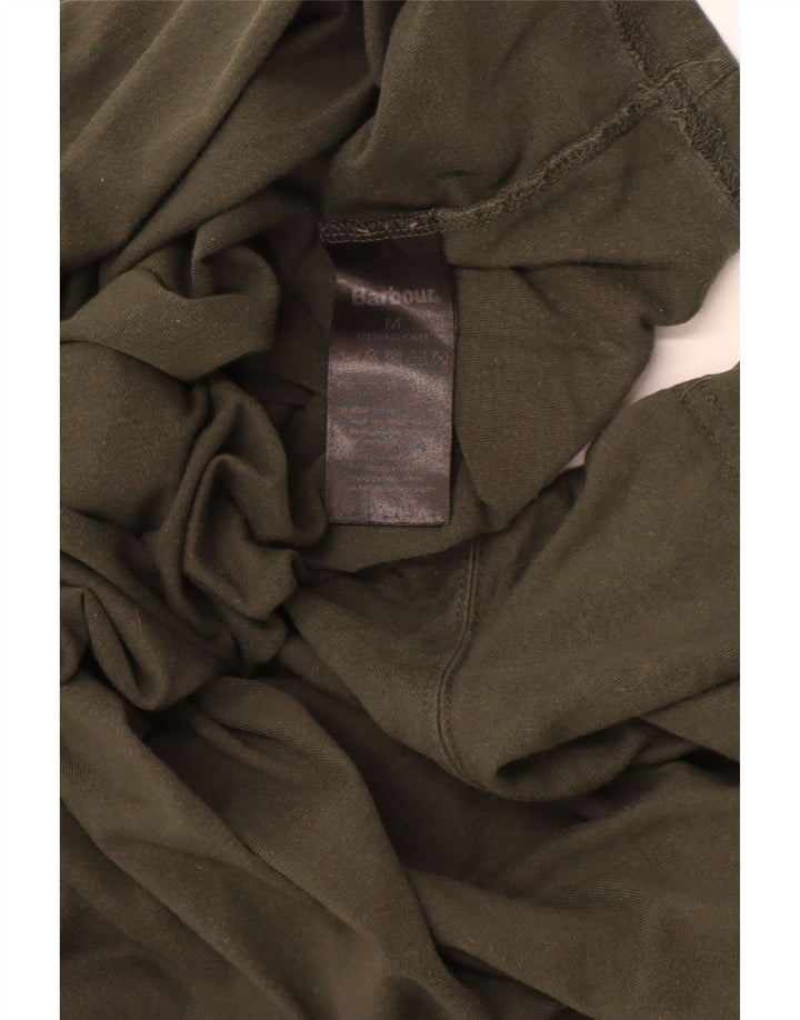 BARBOUR Mens Slim Fit T-Shirt Top Medium Khaki Cotton