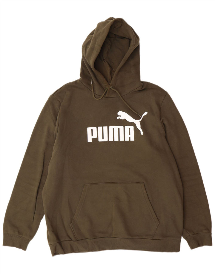 Ανδρικό γραφικό κουκούλα PUMA, μεγάλο βαμβακερό χακί