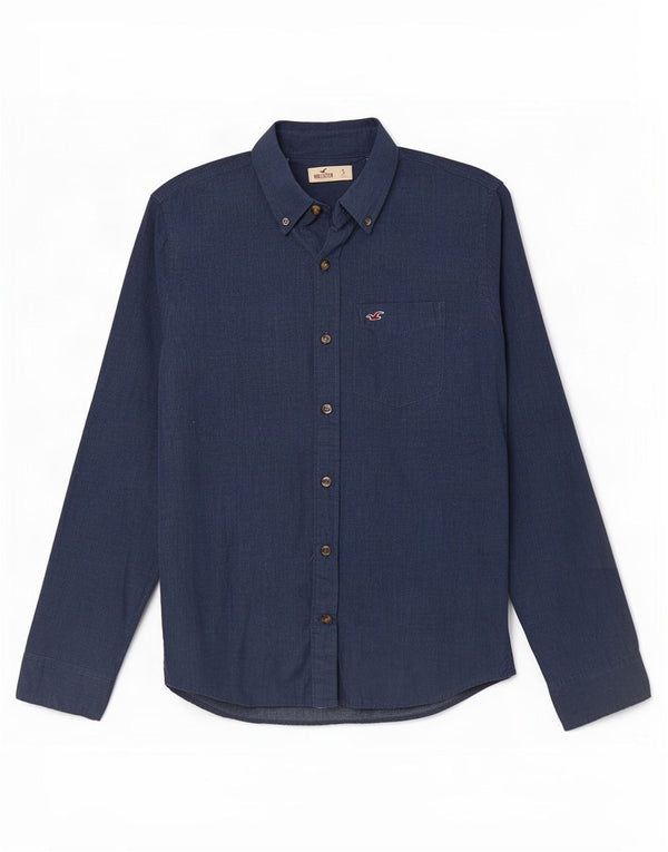 Ανδρικό πουκάμισο Hollister Μικρό Βαμβακερό Navy Blue