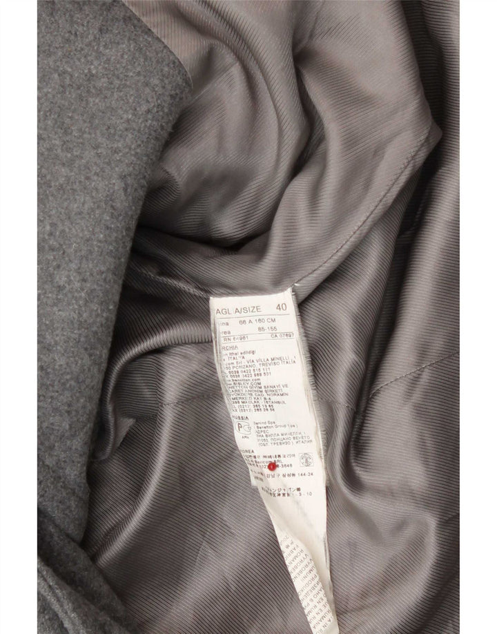 Benetton Γυναικείο παλτό Duffle με κουκούλα IT 40 Small Grey Wool