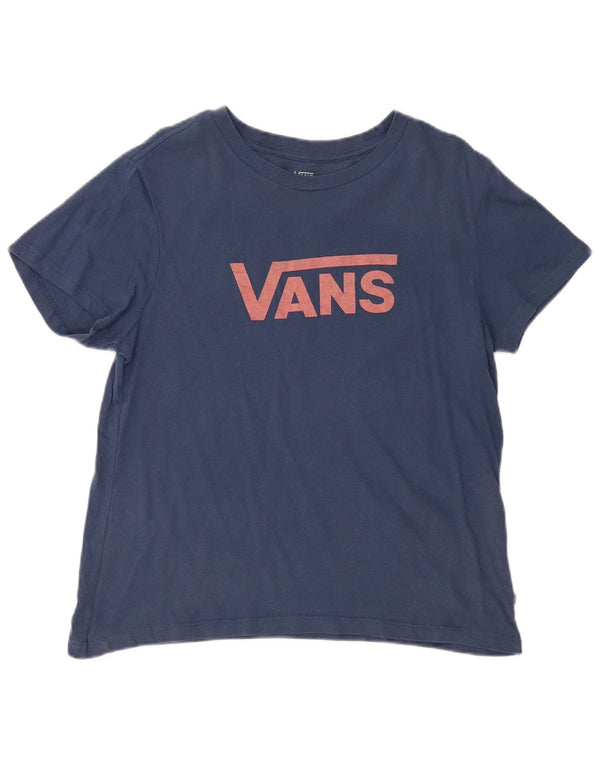 Vans Γυναικείο T-Shirt Top UK 16 Large Navy Blue από βαμβάκι