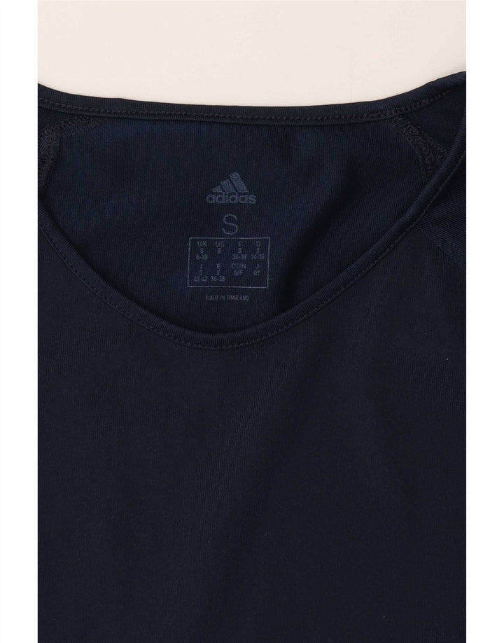Adidas Γυναικείο T-Shirt Top UK 8/10 Small Navy Blue Polyester
