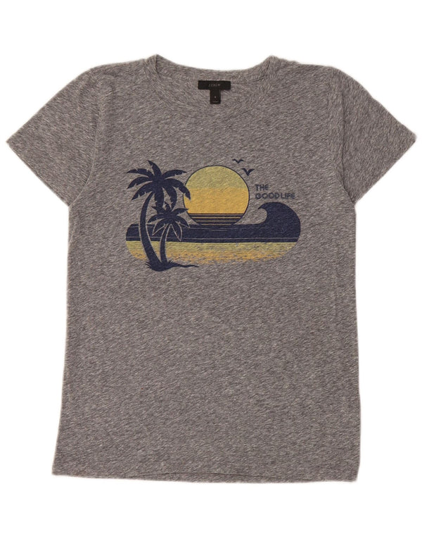 Γυναικείο γραφικό μπλουζάκι J. Crew Top UK 10 Small Grey Flecked Cotton