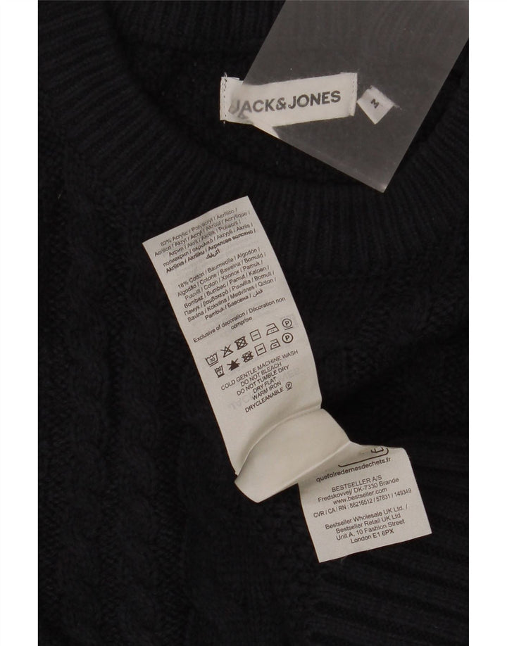 JACK & JONES Ανδρικό πουλόβερ με λαιμόκοψη μεσαίου μπλε ακρυλικό