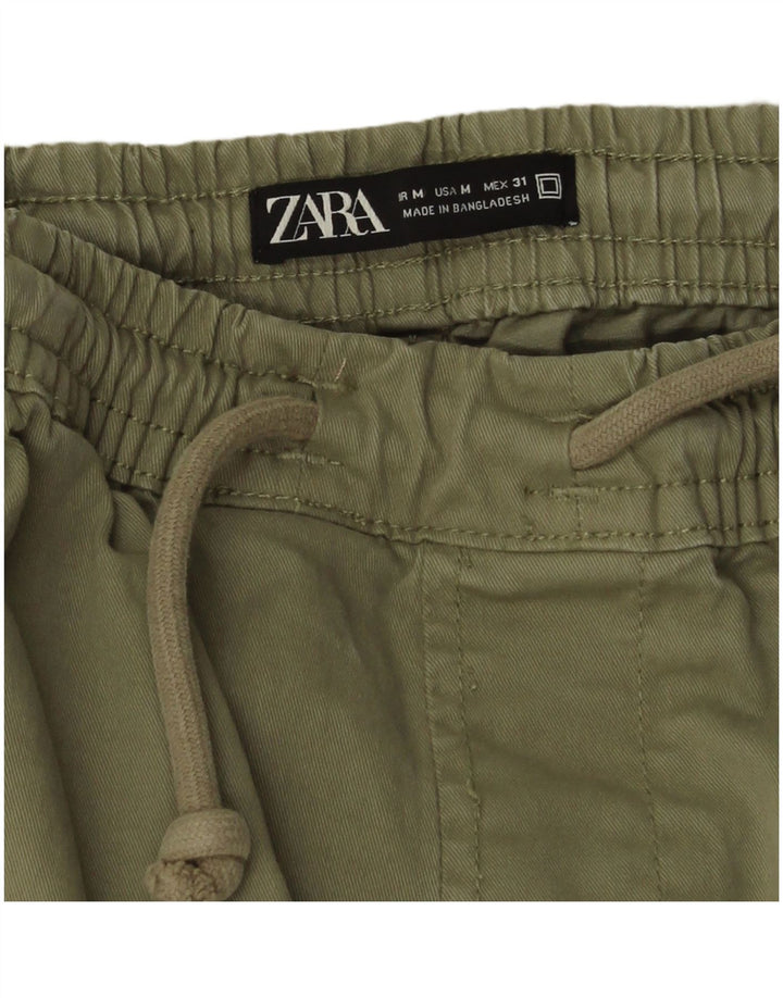 Zara Ανδρικό παντελόνι Joggers Cargo Medium W31 L26 Πράσινο βαμβακερό