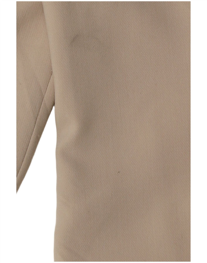 ZARA Γυναικείο σακάκι διπλό στήθος UK 10 Small Beige Polyester
