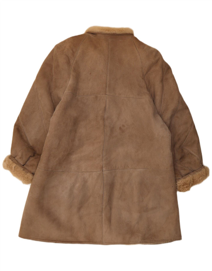 Vintage Γυναικείο Παλτό Shearling Loose Fit IT 44 Μεσαίο Καφέ Classic