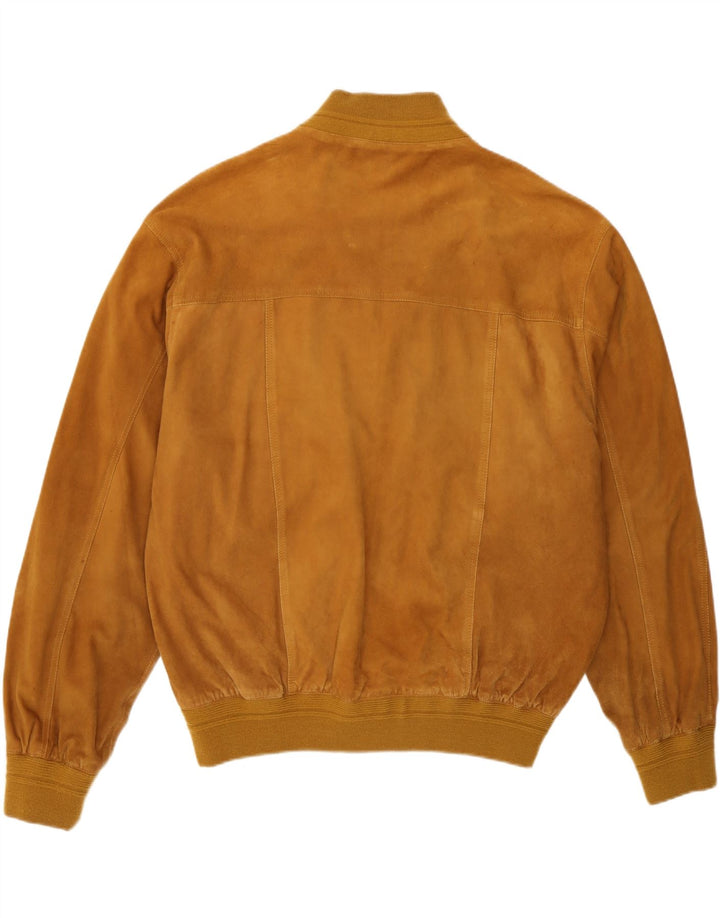 Vintage Ανδρικό Suede Bomber Jacket IT 52 XL Beige Leather