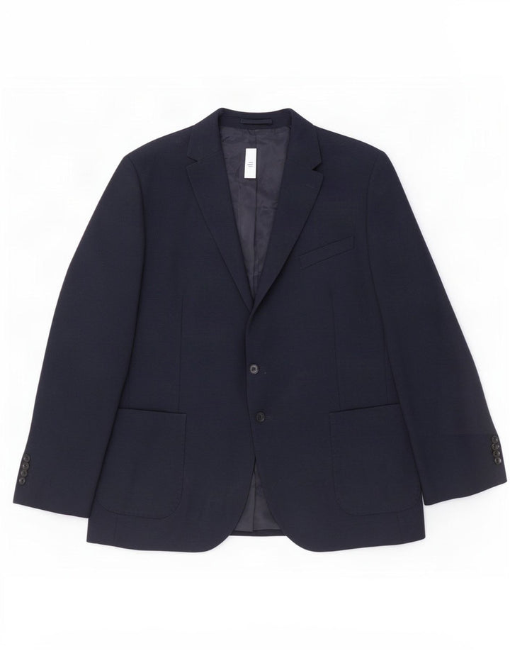 Marks & Spencer Ανδρικό μπουφάν σακάκι με 2 κουμπιά UK 48 4XL Navy Blue Polyamide