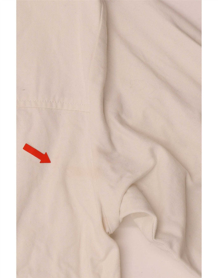 Vintage Γυναικείο Crop Τζιν Μπουφάν UK 10 Small White Cotton