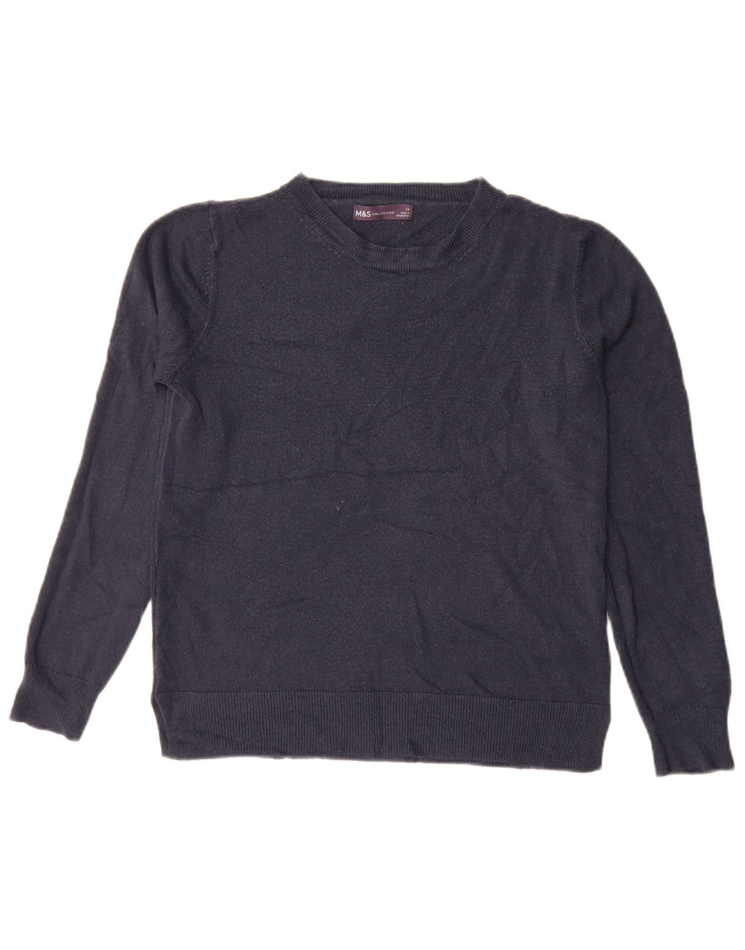 Marks & Spencer Γυναικείο πουλόβερ με λαιμόκοψη UK 12 Medium Navy Blue