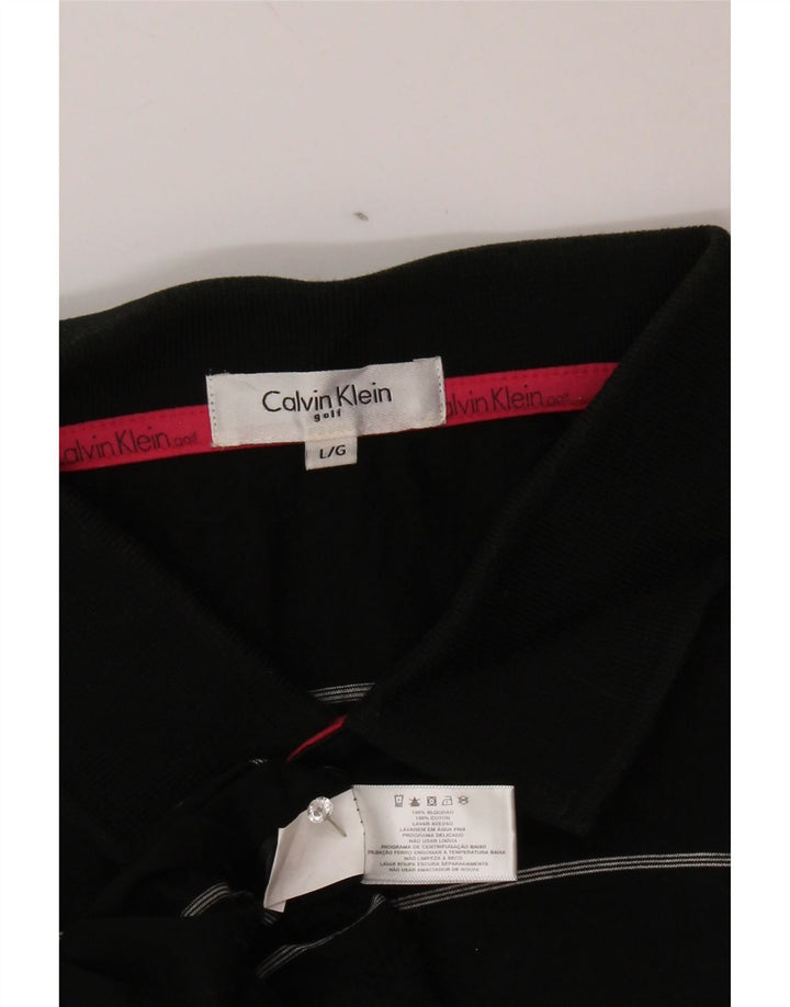 Ανδρικό πουκάμισο πόλο CALVIN KLEIN, μεγάλο μαύρο ριγέ βαμβακερό